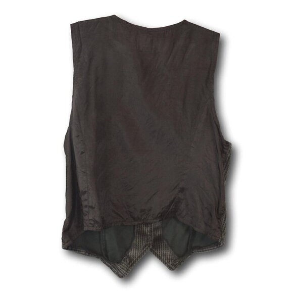 Essential Style Grey Houndstooth Velvet Vest Size: M - Picture 2 of 2